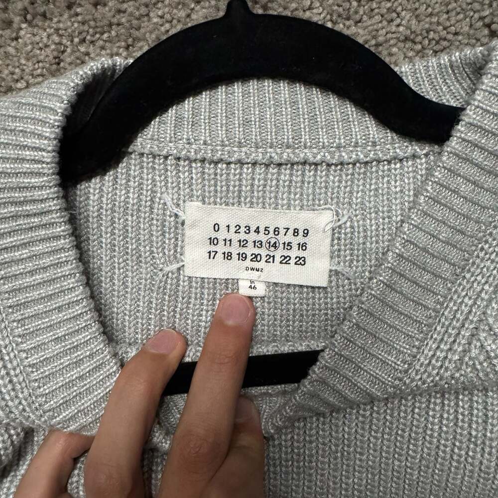 Maison Margiela Ribbed Crewneck Sweater Grey